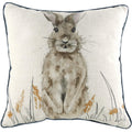 Off White-Brown-Grey - Front - Evans Lichfield Oakwood Hare Cushion Cover