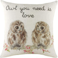 Off White-Brown-Pink - Front - Evans Lichfield Hedgerow Owl Cushion Cover