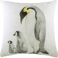 Off White-Black-Grey - Front - Evans Lichfield Penguin Family Cushion Cover