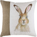 White-Brown - Back - Evans Lichfield Hessian Hare Cushion Cover