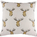 White-Brown - Back - Evans Lichfield Stag Head Repeat Print Cushion Cover