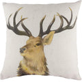 White-Brown - Front - Evans Lichfield Stag Head Repeat Print Cushion Cover
