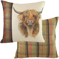 Multicoloured - Lifestyle - Evans Lichfield Hunter Highland Cow Cushion Cover
