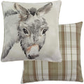 Brown-Off White-Grey - Back - Evans Lichfield Watercolour Donkey Cushion Cover