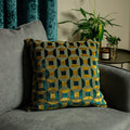 Teal-Gold - Back - Paoletti Empire Cushion Cover