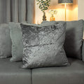 Smoke - Back - Ashley Wilde Kassaro Crushed Velvet Cushion Cover