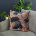 Blush Pink-Navy - Back - Paoletti Palm Grove Cushion Cover