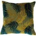 Gold-Teal - Front - Paoletti Palm Grove Cushion Cover