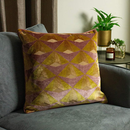 Ochre Yellow-Blush Pink - Back - Paoletti Leveque Cushion Cover