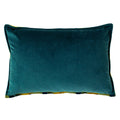 Teal-Gold - Side - Riva Paoletti Delano Jacquard Velvet Cushion Cover