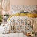 Ochre Yellow - Side - Furn Folk Floral Duvet Cover Set