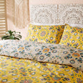 Ochre Yellow - Lifestyle - Furn Folk Floral Duvet Cover Set
