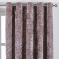 Blush - Front - Paoletti Verona Crushed Velvet Eyelet Curtains