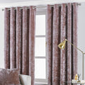 Blush - Back - Paoletti Verona Crushed Velvet Eyelet Curtains