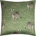 Green - Front - Paoletti Zebra Foliage Cushion Cover