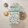 Blue - Side - Little Furn Childrens-Kids Love Our Earth Duvet Cover Set