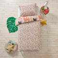 Pink - Side - Little Furn Childrens-Kids Endangered Safari Duvet Cover Set