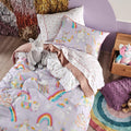 Lilac - Back - Linen House Childrens-Kids Unicorniverse Duvet Cover Set