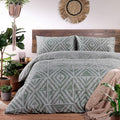 Sage Green - Back - Furn Tanza Global Geometric Duvet Cover Set