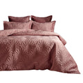 Blush - Front - Paoletti Palmeria Velvet Quilted Duvet Cover Set