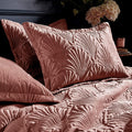 Blush - Side - Paoletti Palmeria Velvet Quilted Duvet Cover Set