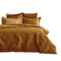 Gold - Front - Paoletti Palmeria Velvet Quilted Duvet Cover Set