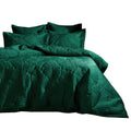 Emerald Green - Front - Paoletti Palmeria Velvet Quilted Duvet Cover Set