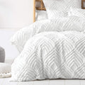 White - Lifestyle - Linen House Palm Springs Chenille Ogee Duvet Cover Set