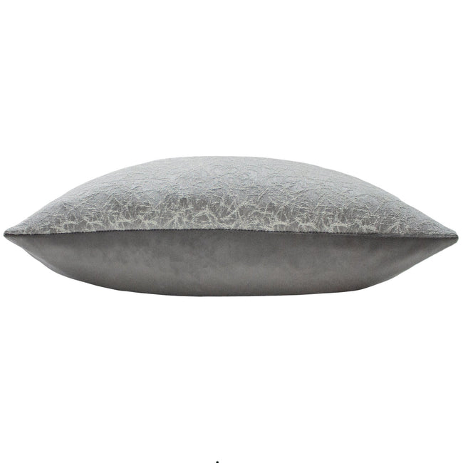 Dove Grey-Silver - Side - Ashley Wilde Wick Organic Motif Cushion Cover