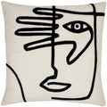 White-Black - Front - Furn Face Cushion Cover
