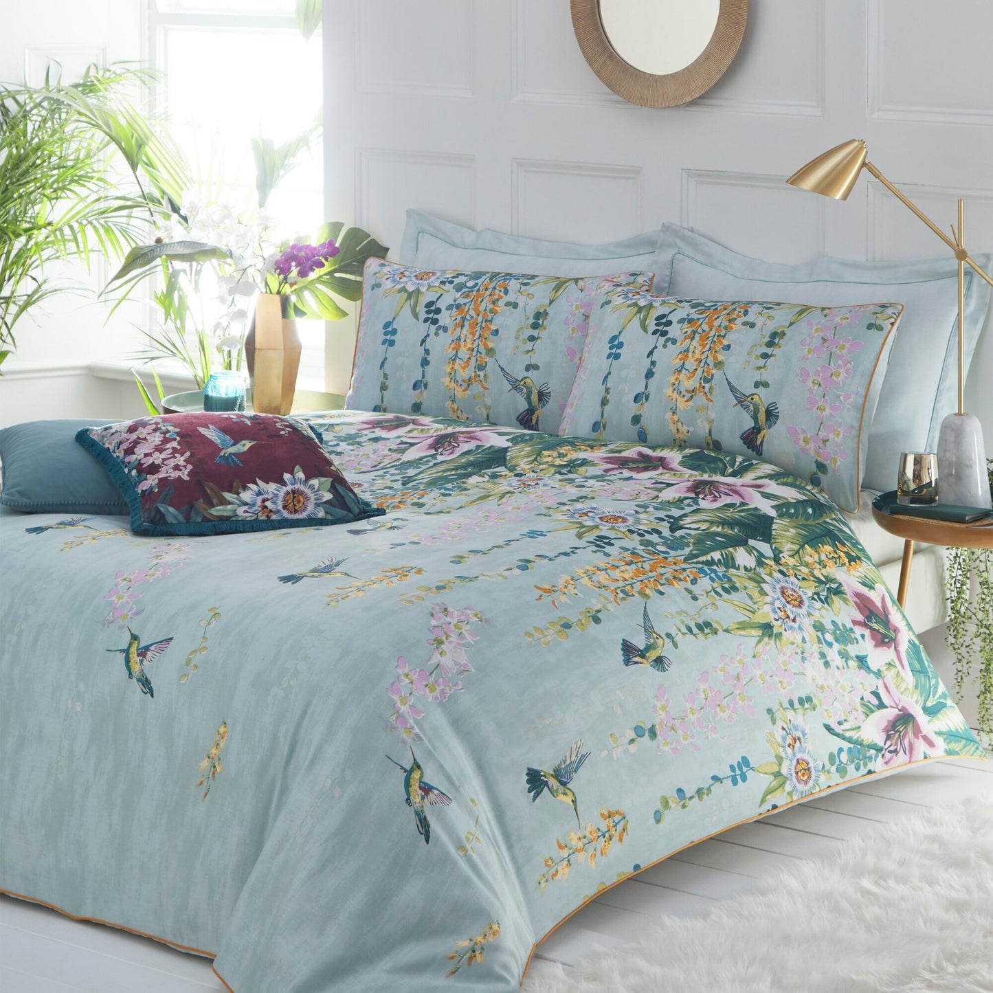 Multicoloured - Back - Paoletti Hanging Gardens Duvet Cover Set