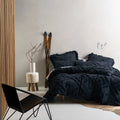 Indigo Blue - Side - Linen House Adalyn Aztec Duvet Cover Set