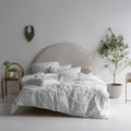 White - Side - Linen House Manisha Tufted Duvet Cover Set