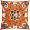 Orange - Front - Furn Folk Floral Cushion Cover