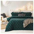 Pine Green - Front - The Linen Yard Tufted Christmas Tree Duvet Cover Set