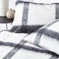 Natural-Black - Lifestyle - The Linen Yard Mohair Checked Duvet Cover Set