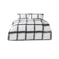 Natural-Black - Front - The Linen Yard Mohair Checked Duvet Cover Set