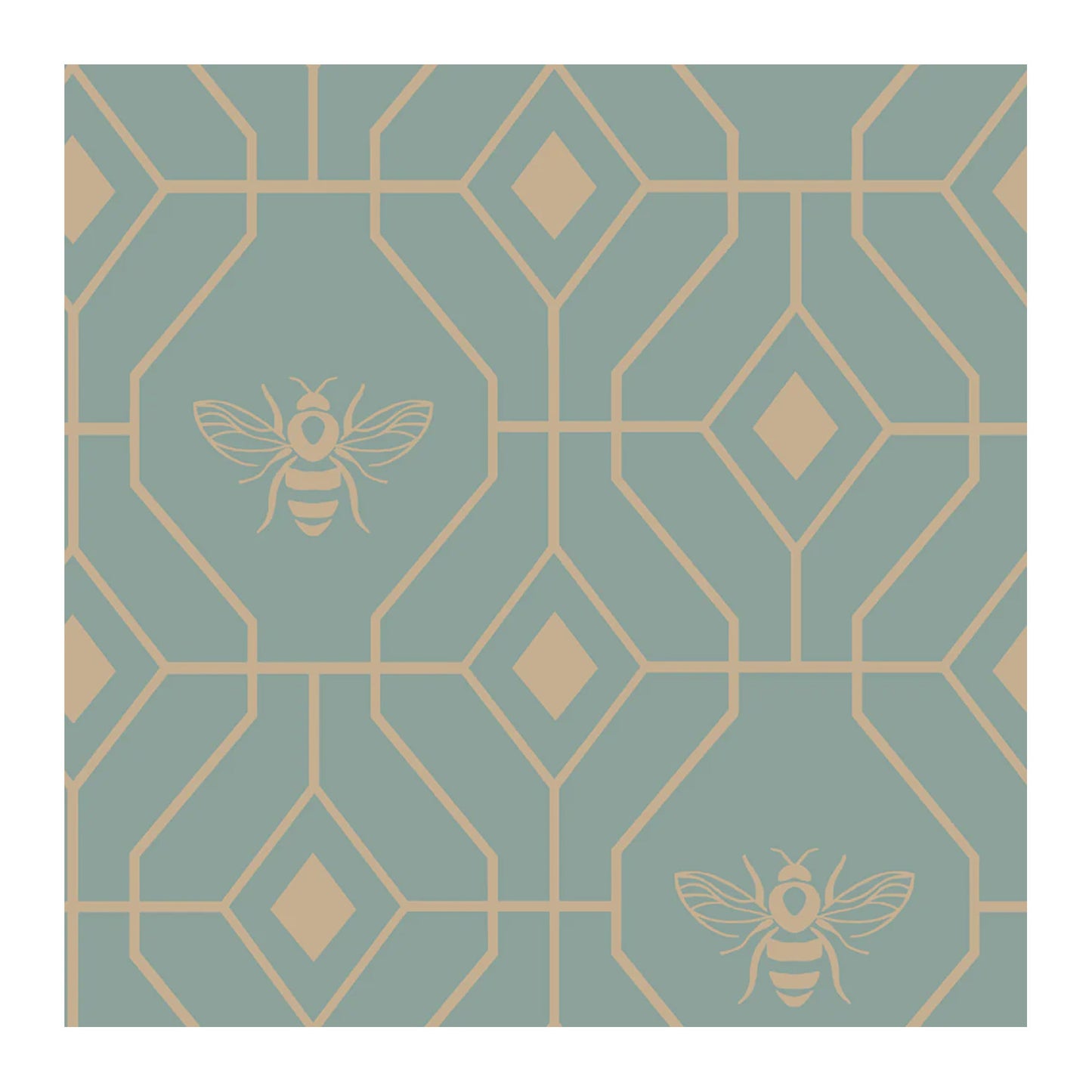 Eau De Nil - Side - Furn Bee Deco Geometric Duvet Cover Set