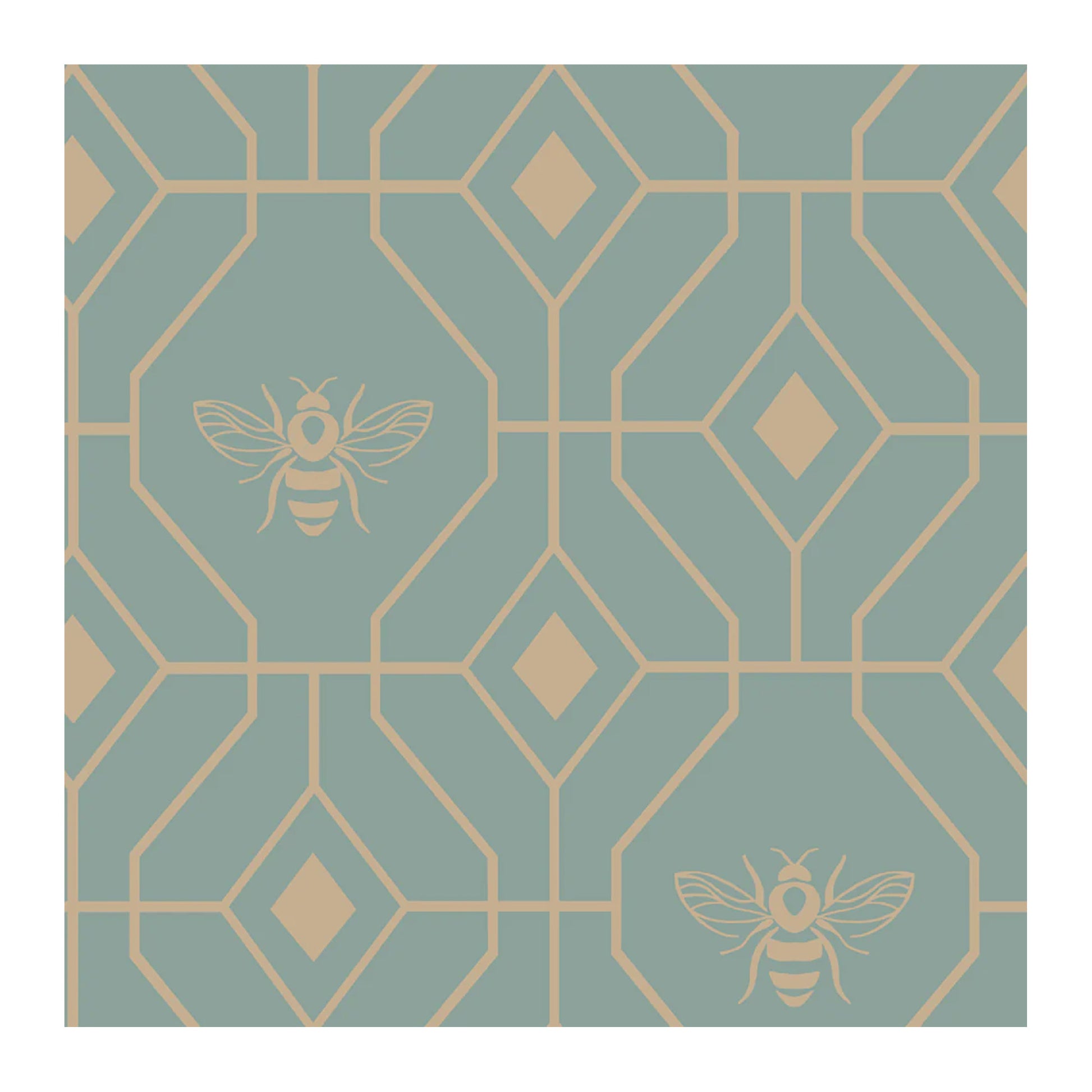 Eau De Nil - Side - Furn Bee Deco Geometric Duvet Cover Set