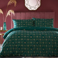 Emerald Green - Back - Furn Bee Deco Geometric Duvet Cover Set