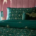 Emerald Green - Side - Furn Bee Deco Geometric Duvet Cover Set