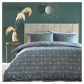 French Blue - Front - Furn Bee Deco Geometric Duvet Cover Set