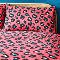 Teal-Coral - Lifestyle - Style Lab Leopard Print Duvet Cover Set