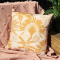 Ochre Yellow - Lifestyle - Evans Lichfield Palm Tree Outdoor Cushion Cover