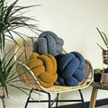 Charcoal - Side - Furn Boucle Fleece Knotted Cushion