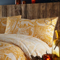 Ochre Yellow - Back - Furn Winter Woods Animals Duvet Cover Set