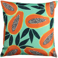 Aqua Green-Orange - Front - Furn Papaya Outdoor Cushion Cover