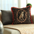 Paprika Red-Black - Lifestyle - Paoletti Kitraya Leopard Cushion Cover