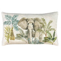 Beige-Green-Grey - Front - Evans Lichfield Kenya Elephant Cushion Cover