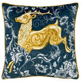 Navy-Golden Yellow - Front - Paoletti Harewood Stag Cushion Cover